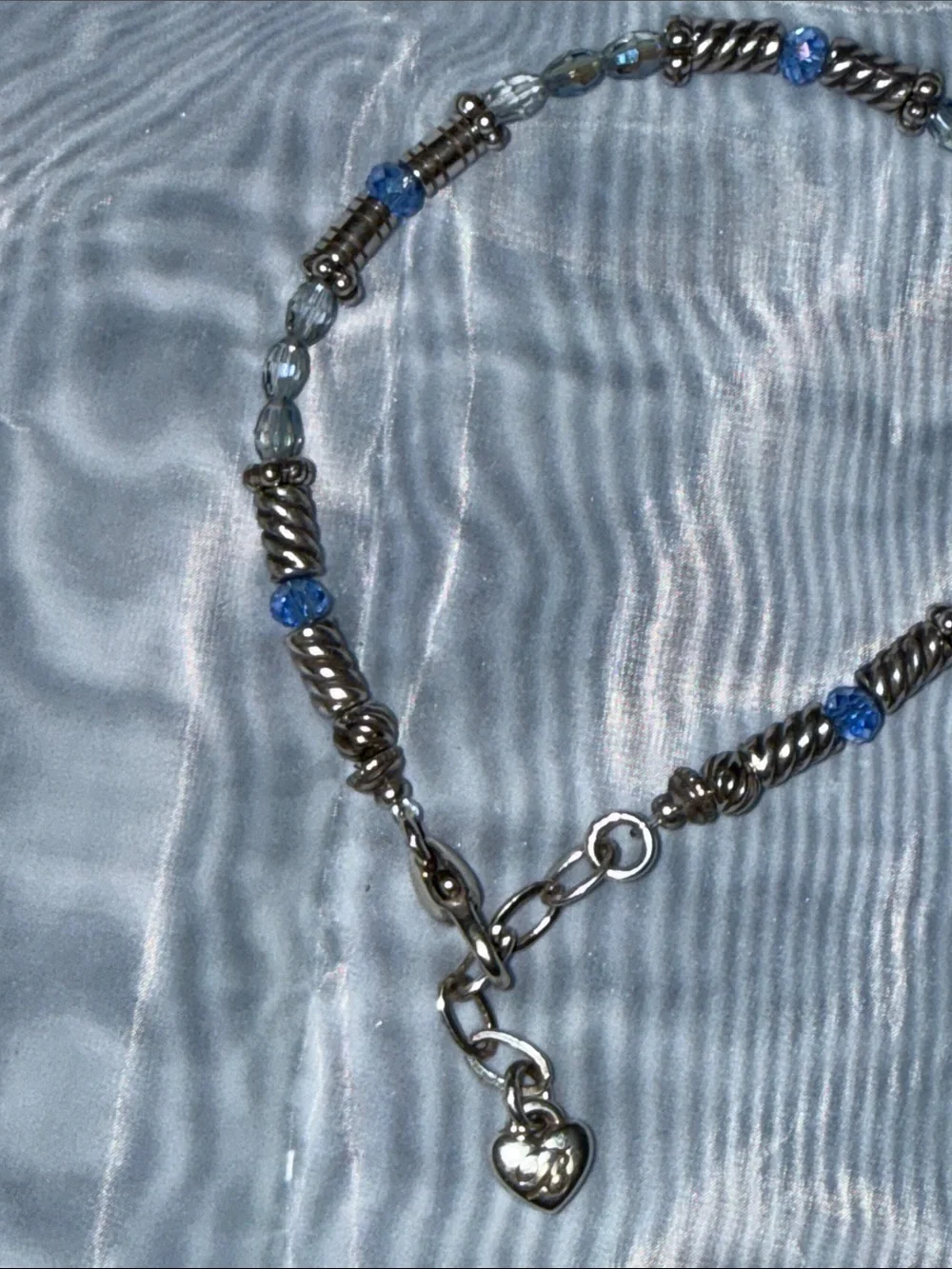 Brighton Blue Crystal and Silver Beaded Bracelet